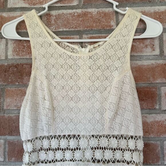 Free People Daisy Cutout Lace Mini Dress Women’s 2 Offwhite Cream Fit Flare - Picture 3 of 9